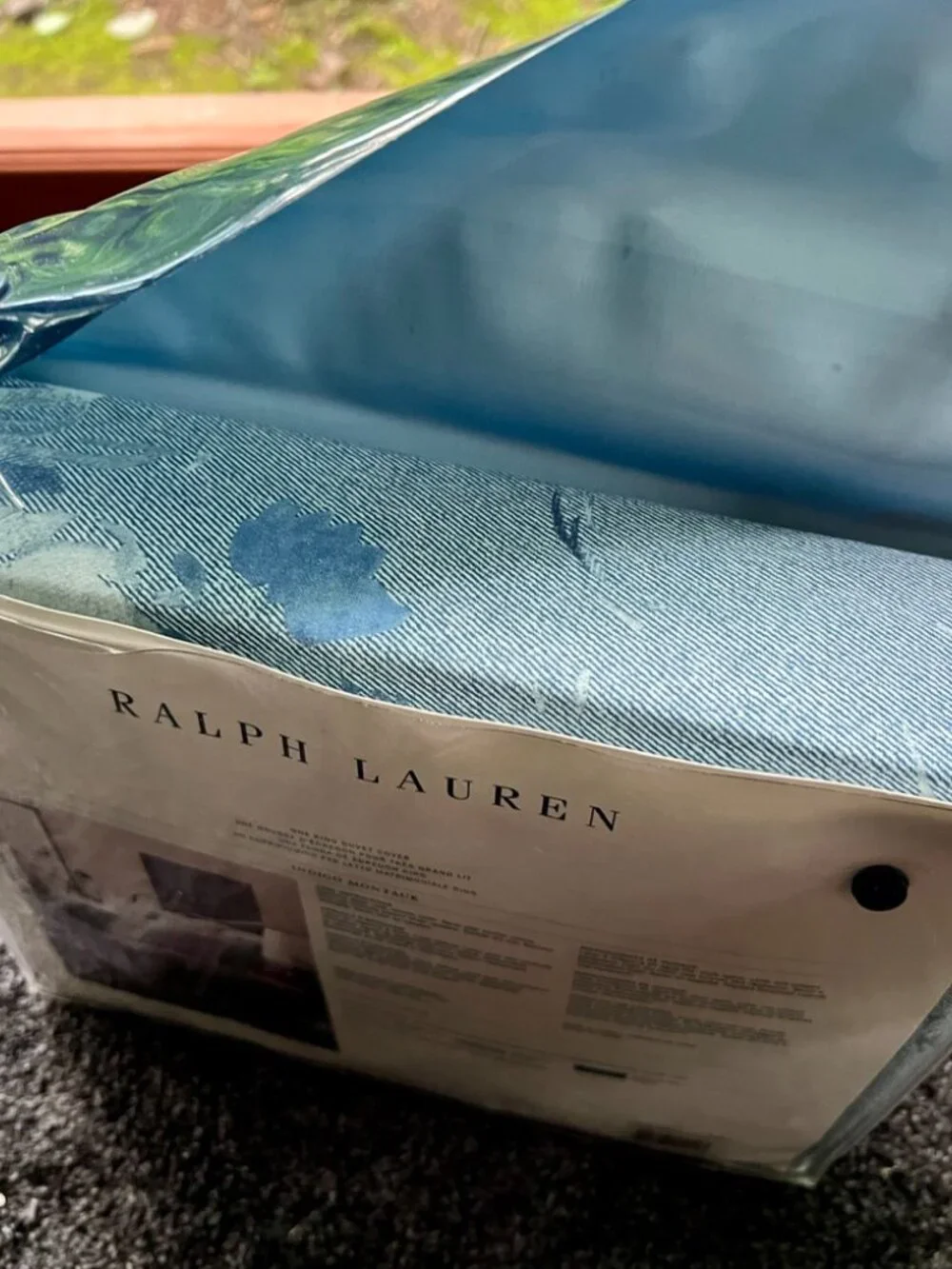 Brand New Ralph Lauren Indigo Montauk Floral King Duvet Cover 100% Cotton